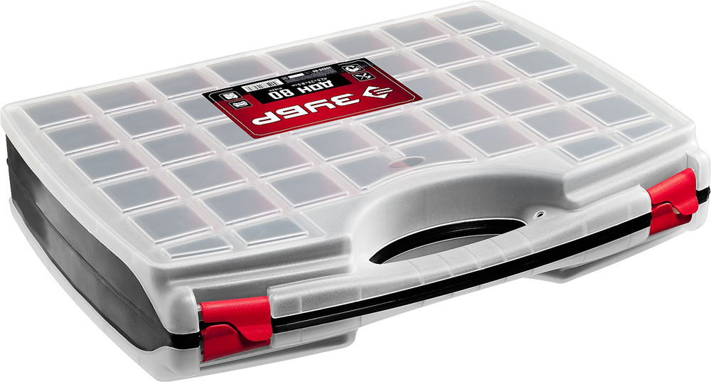 Органайзер 425 х 330 х 85 мм двухсторонний с 80 ячейками ЗУБР ДОН-80 38036-80