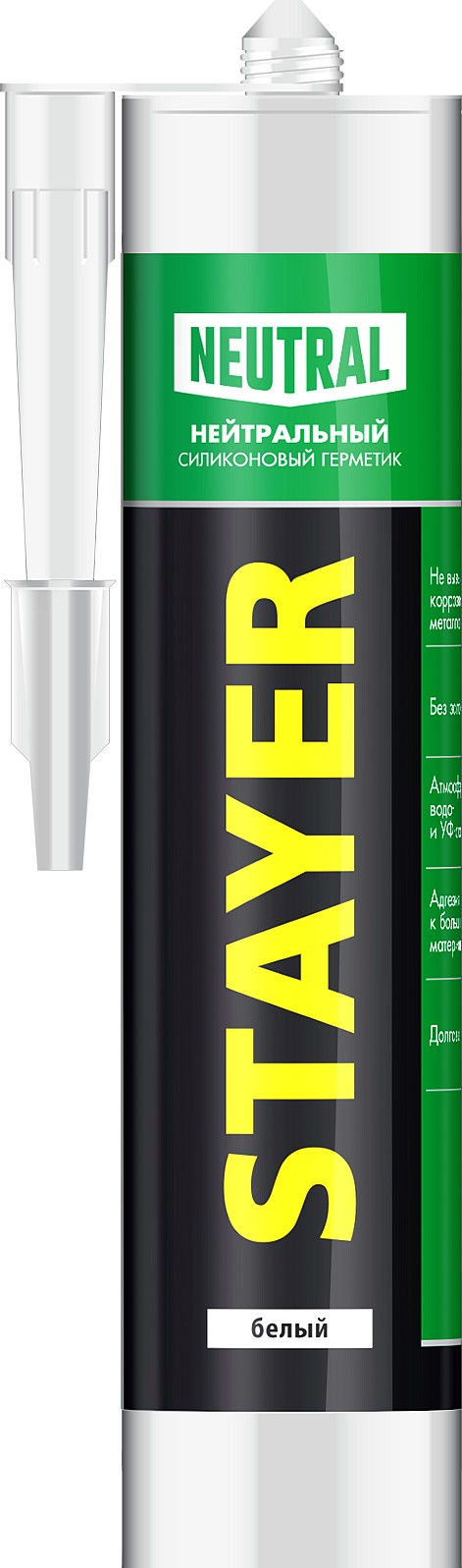 Герметик силиконовый 260 мл, белый, нейтральный STAYER 41217-0_z01