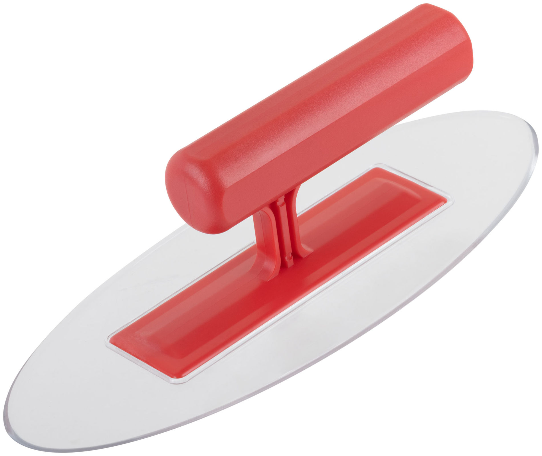 Гладилка пластиковая 220х90х3 мм, прозрачная овальная (05122)