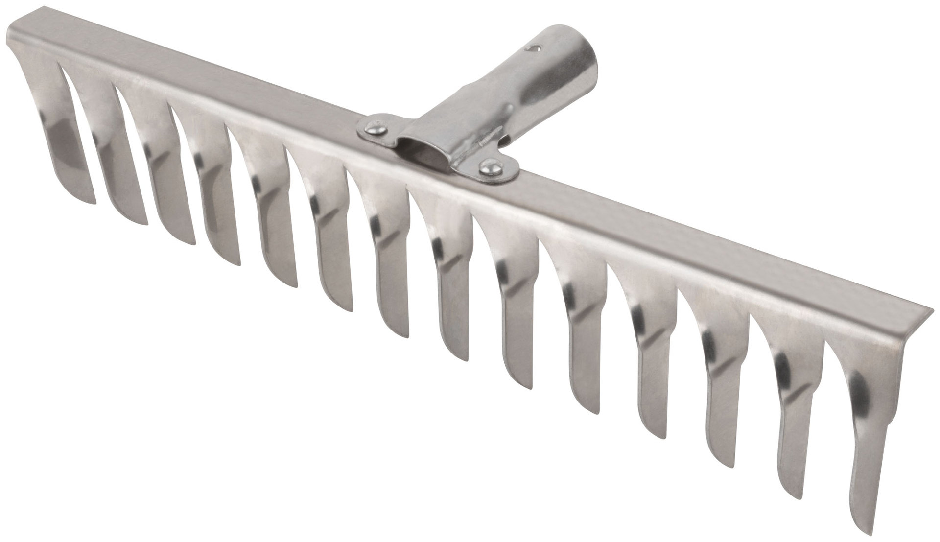 Грабли, витой зуб, нержавеющая сталь, 14 зубьев, без черенка (76982)