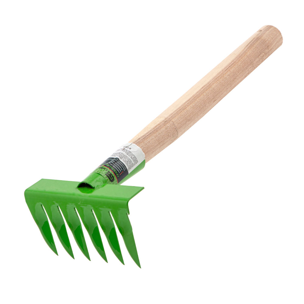 Грабли витые 6 - зубые, 120 х 390 мм, стальные, деревянная рукоятка, Агроном, Сибртех (61758)