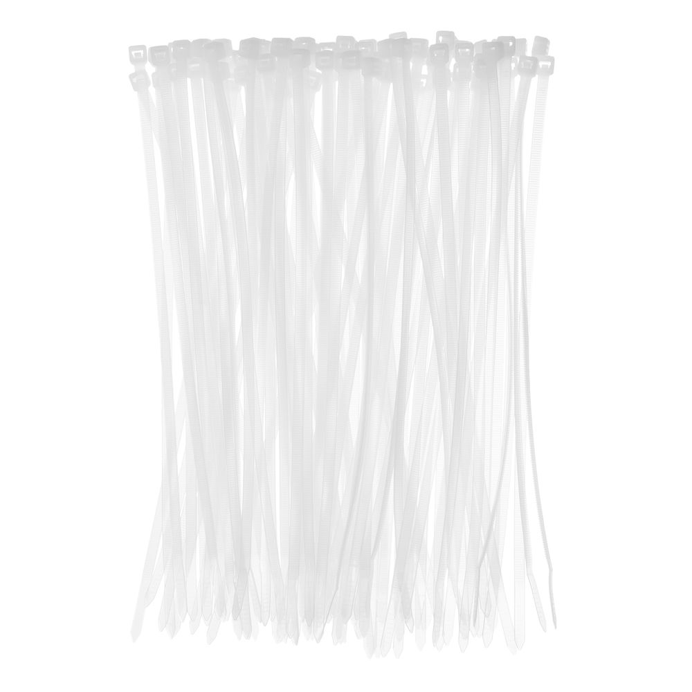 Хомуты, 250 x 4.8 мм, пластиковые, белые, 100 шт Сибртех (45535)