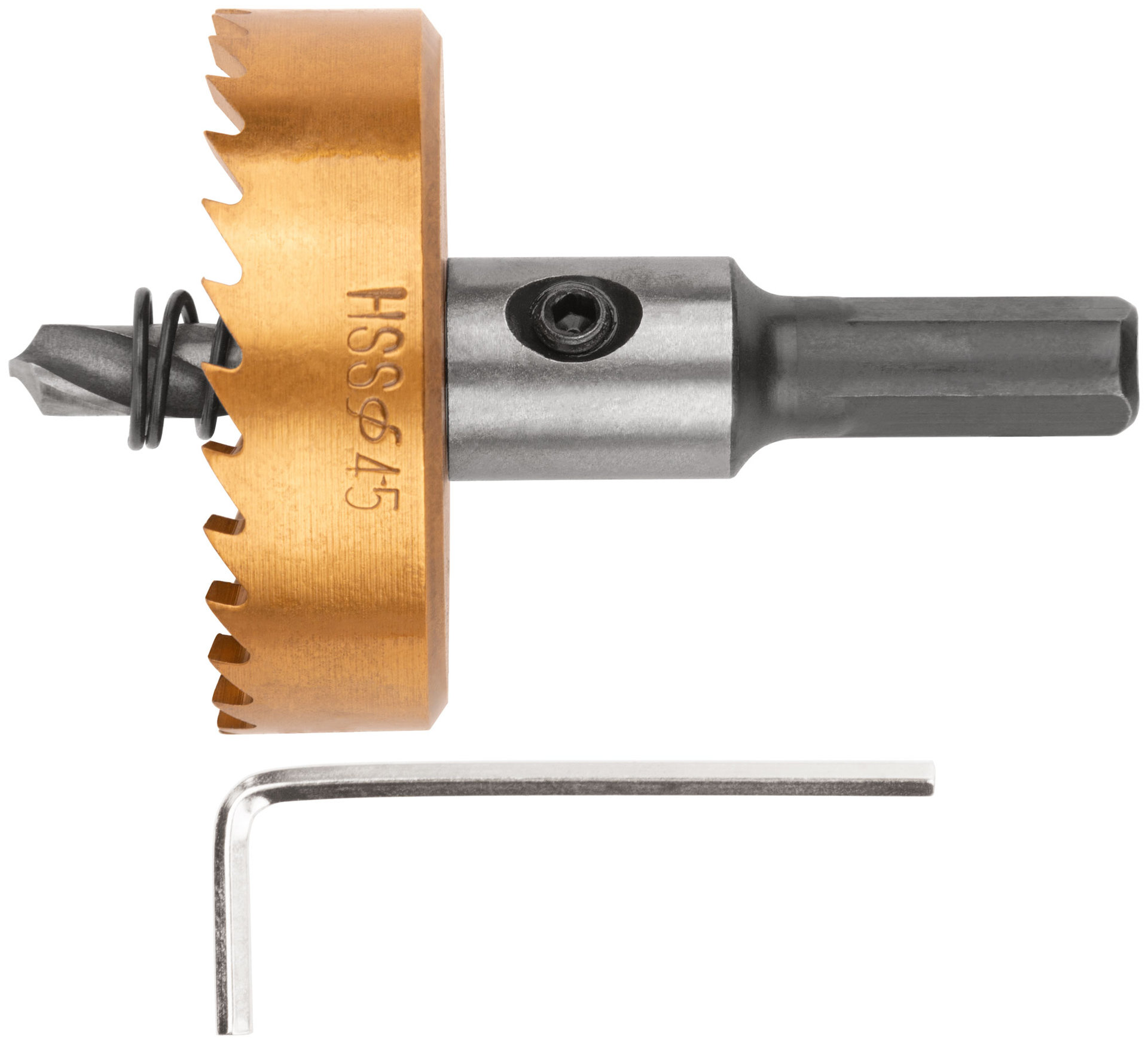 Коронка кольцевая по металлу, HSS сталь, титановое покрытие 45 мм (36876)