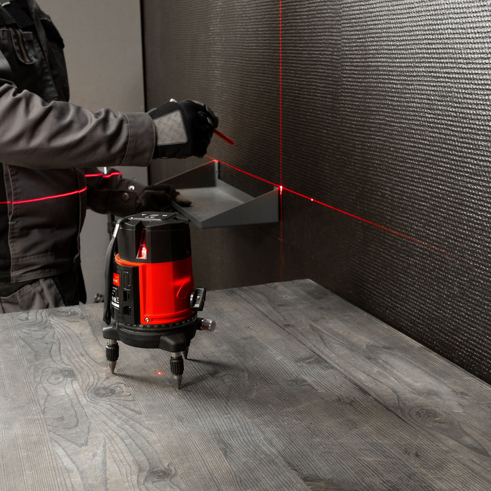 Лазерный уровень CRL-30R, 30 м, красный луч, батарейки, резьба 5/8 MTX (35034)