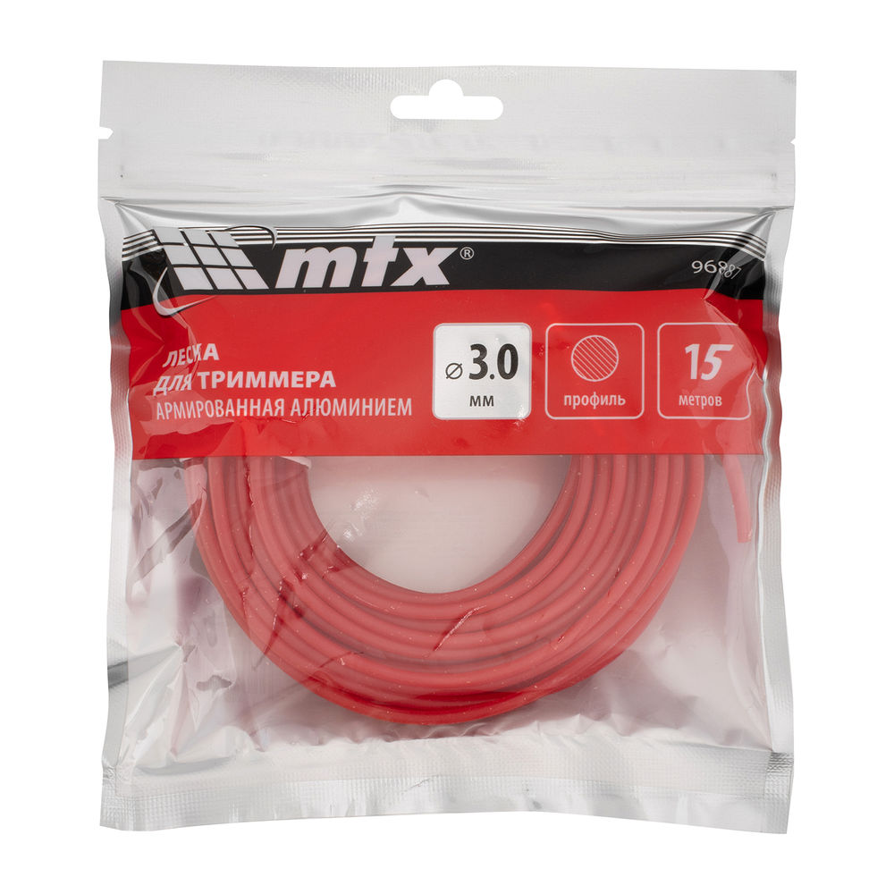 Леска для триммера армированная алюминием круглая 3,0 мм х 15 м MTX (96887)