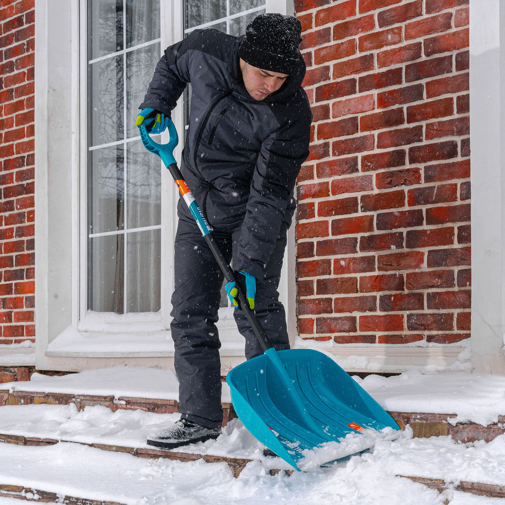 Лопата для уборки снега, полипропилен, 450х450х1355 мм, алюминиевый черенок, усиленная, LUXE Palisad (61678)
