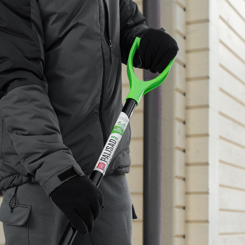 Лопата для уборки снега, полипропилен, 455х345х1330 мм, алюминиевый черенок, BASE Palisad (61798)