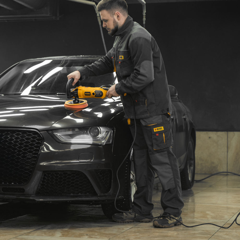 Машина полировальная CP-180, 1400 Вт, 180 мм, 0-3000 об/мин Denzel (27701)