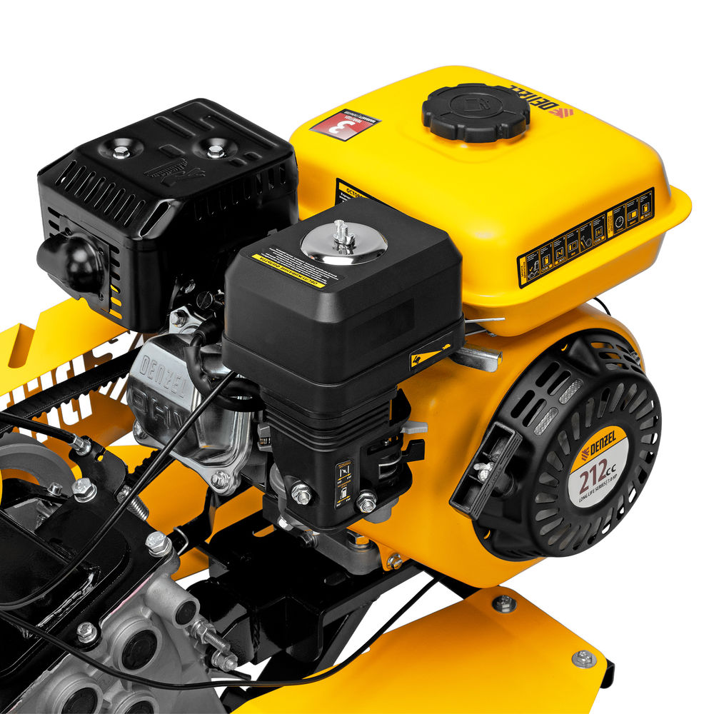 Мотоблок DPT-170SB, 7 л.с., ремен.сцеп, фрез 3х4, ШОМ, без колес, передачи 2В/1Н Denzel (56451)