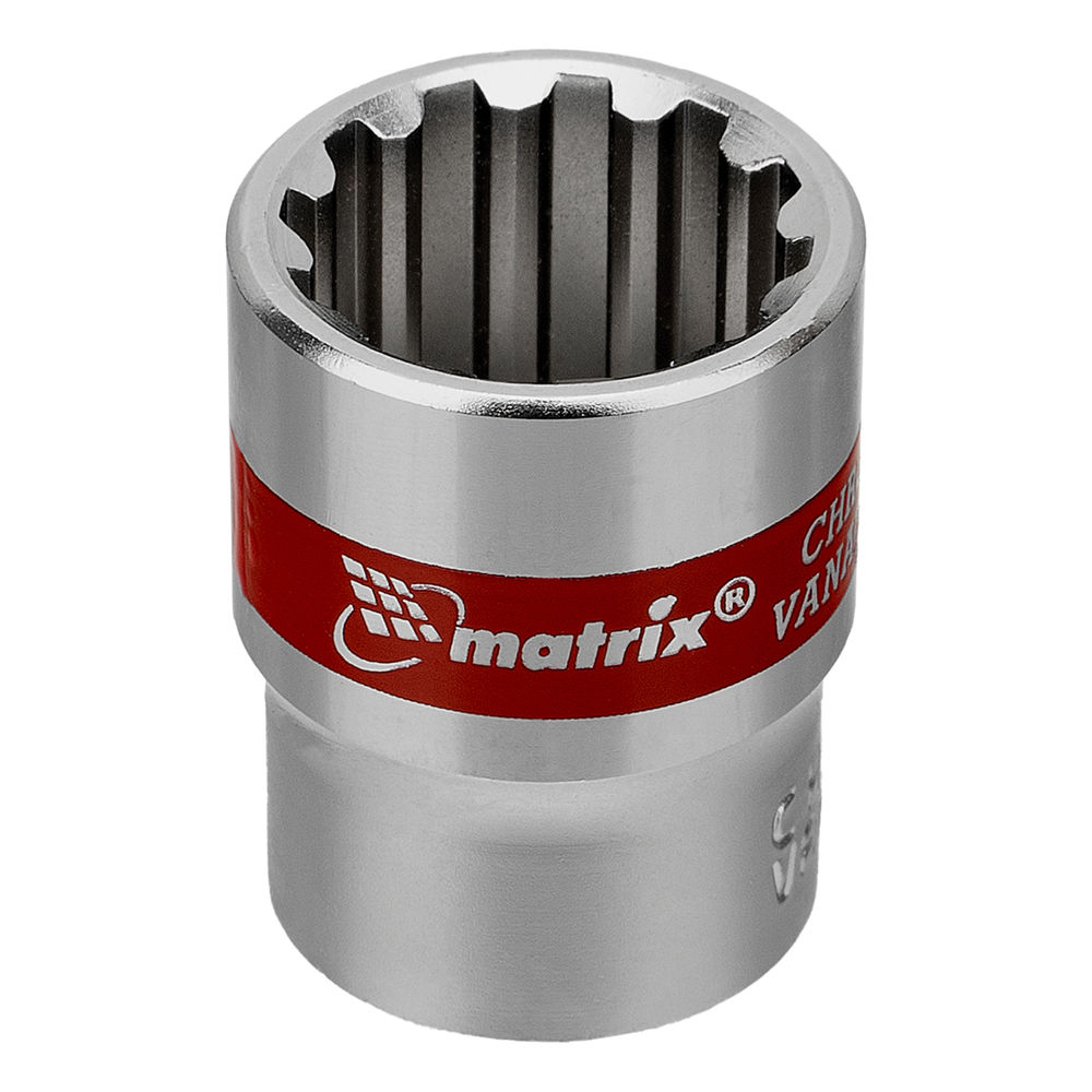 Набор универсальных торцевых головок 1/4, Spline, CrV, 4-13мм, 10 штук Matrix