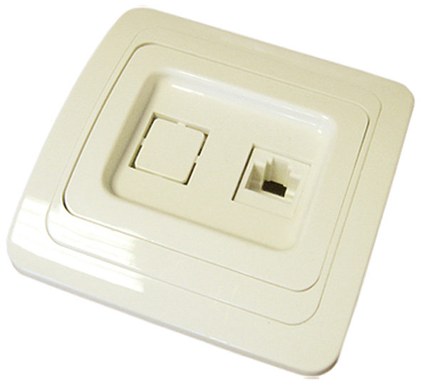 Розетка компьютерная, цвет слоновая кость, скрытая установка UNIVERSAL (84046)