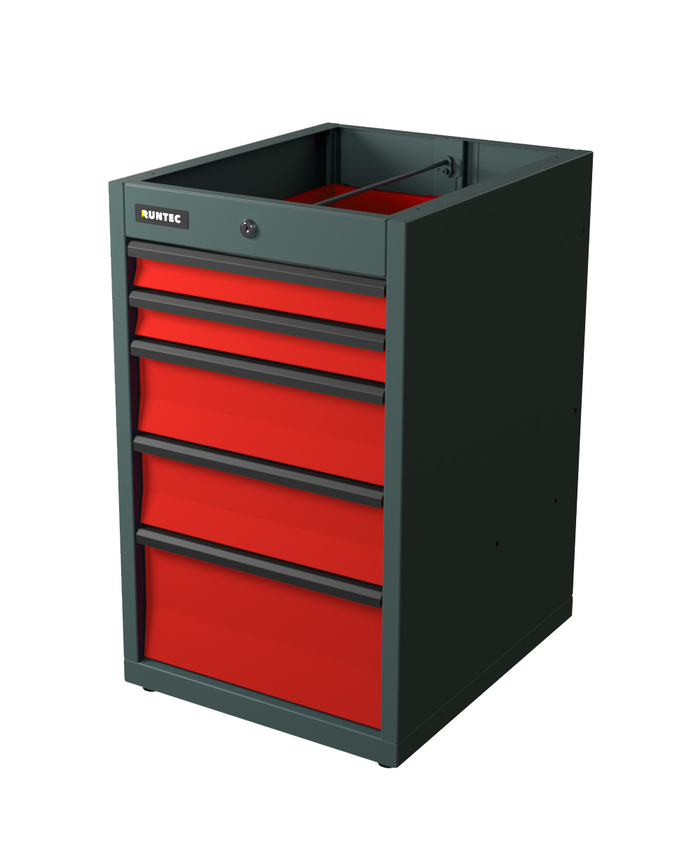 Тумба с 5-ю ящиками красный RUNTEC TI5-7016-3020