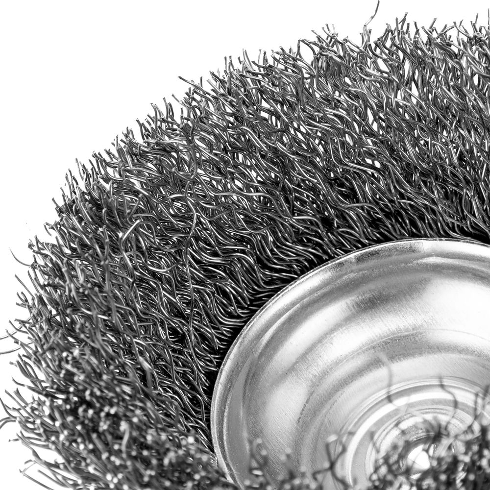 Щетка для дрели, 65 мм, чашка со шпилькой, витая проволока Сибртех (744777)