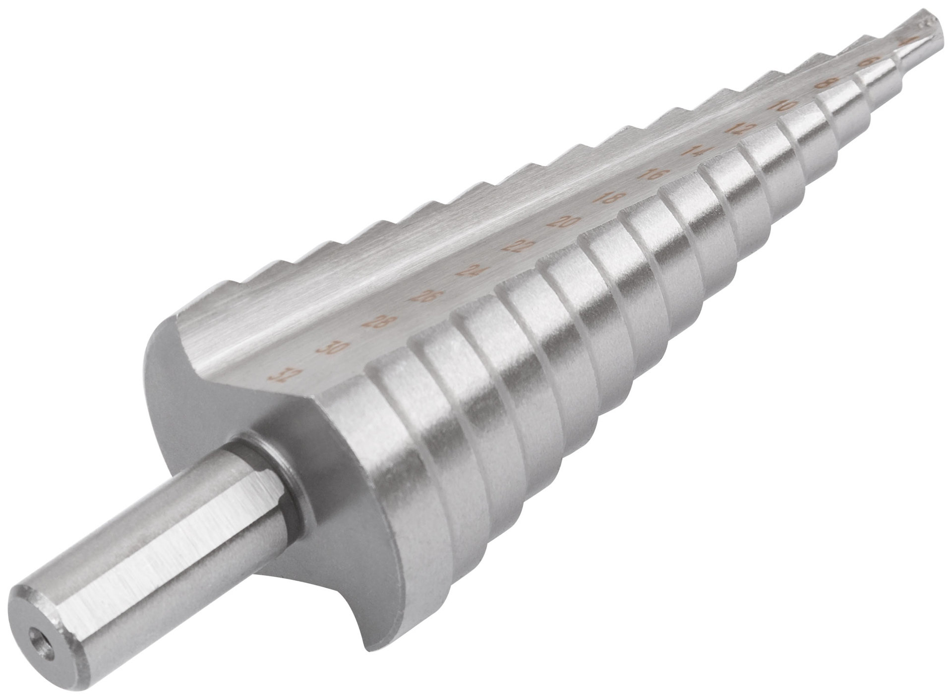 Сверло ступенчатое HSS ( Р6М5 ) по металлу, 15 ступеней, 4-32 мм