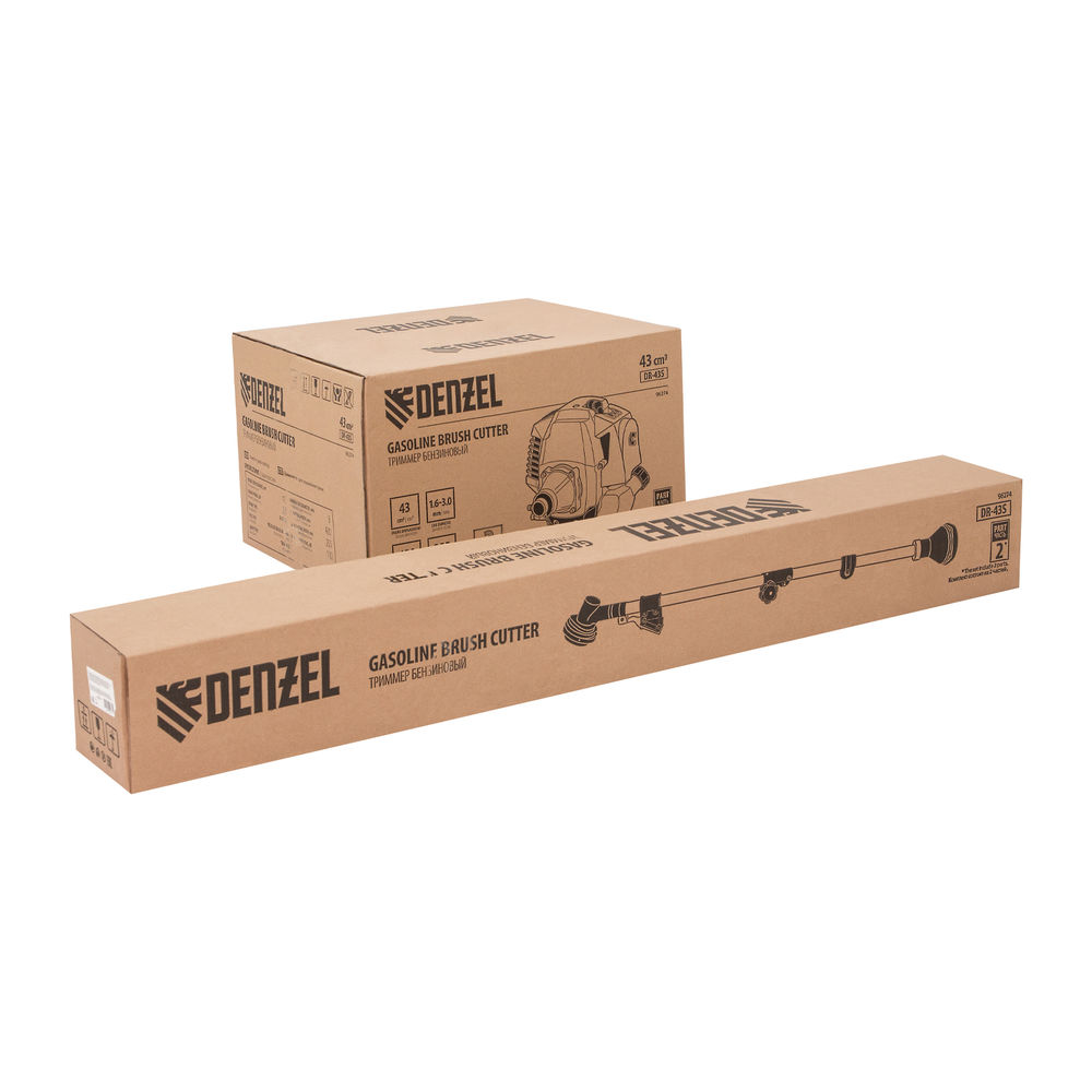 Триммер бензиновый DR-43S, 43 см3, разъемная штанга, состоит из 2 частей Denzel (96274)