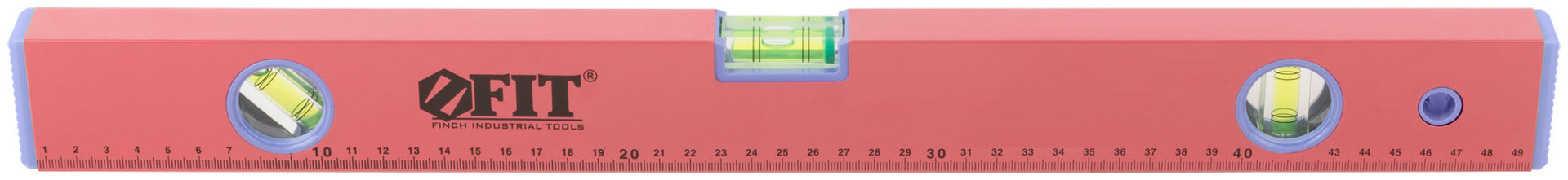 Уровень Стандарт, 3 глазка, красный корпус, фрезерованная рабочая грань, шкала 500 мм (18055)