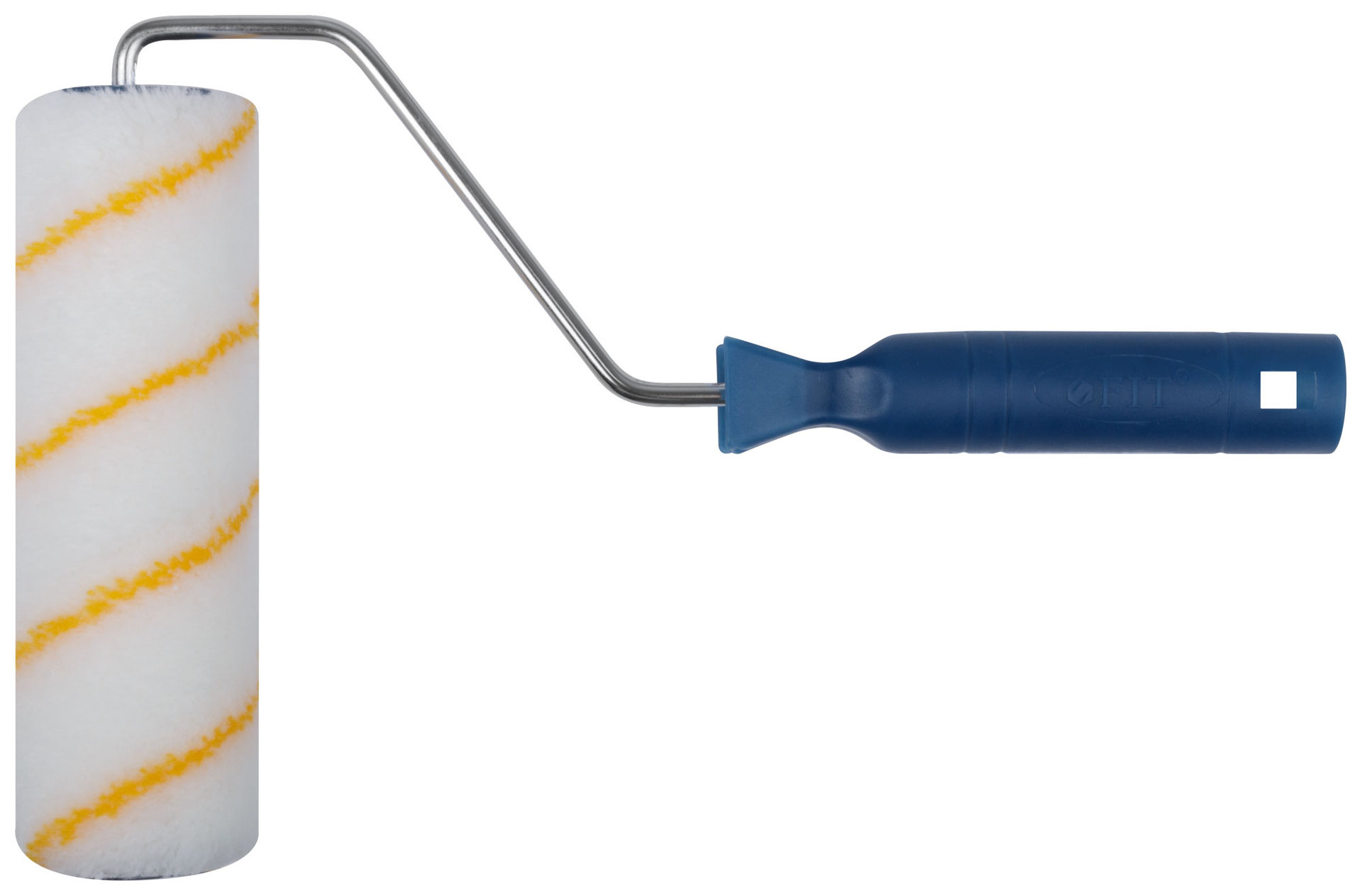 Валик полиакрил/полиэстер/хлопок, с желтой полосой, каркасная система, диам. 40/60 мм; ворс 10 мм, 180 мм (02095)