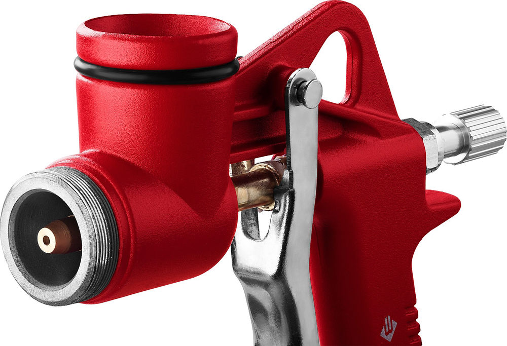 Пистолет для штукатурки MKP 600, 4, 6, 8 мм, картушный, верхний бачок ЗУБР 06466