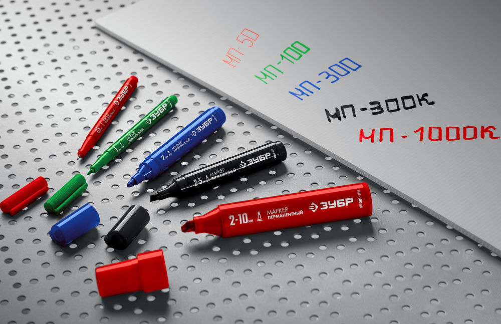 Перманентный маркер МП-50 черный, 0.5 мм ЗУБР 06321-2