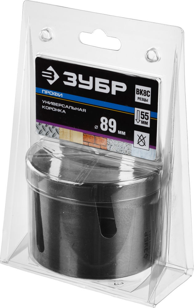 Коронка с твердосплавными резцами 89 мм ЗУБР Проуниверсал Профессионал 29514-89