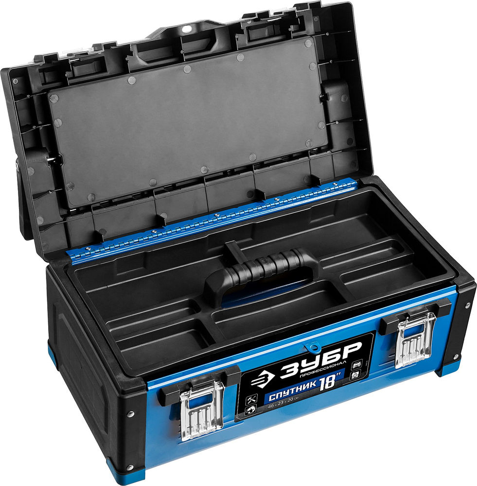 Металлический ящик для инструментов 460 х 230 х 200 мм 18 Профессионал ЗУБР СПУТНИК-18 38153-18