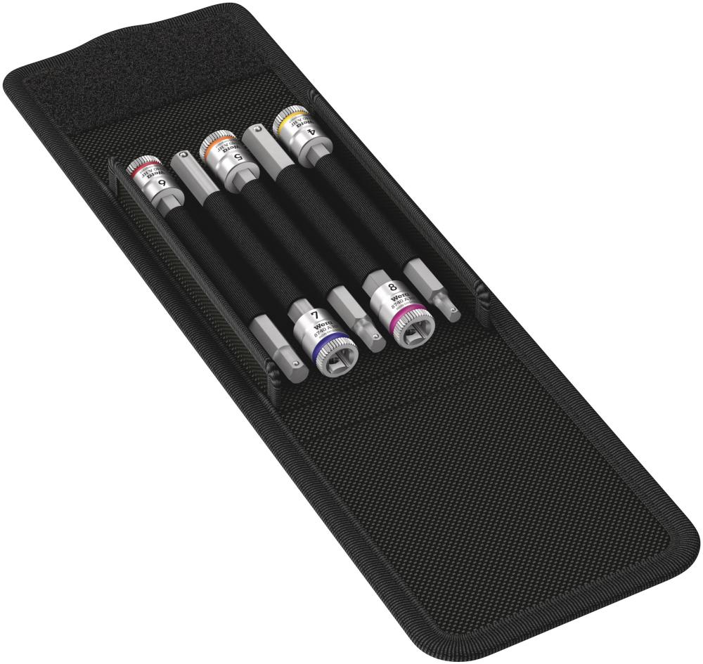 Набор головок торцевых 5 пр. с вставкой-битой с внешним шестигранником 1/4 с фиксацией Zyklop серия 8740 A HF 1 Wera WE-003345