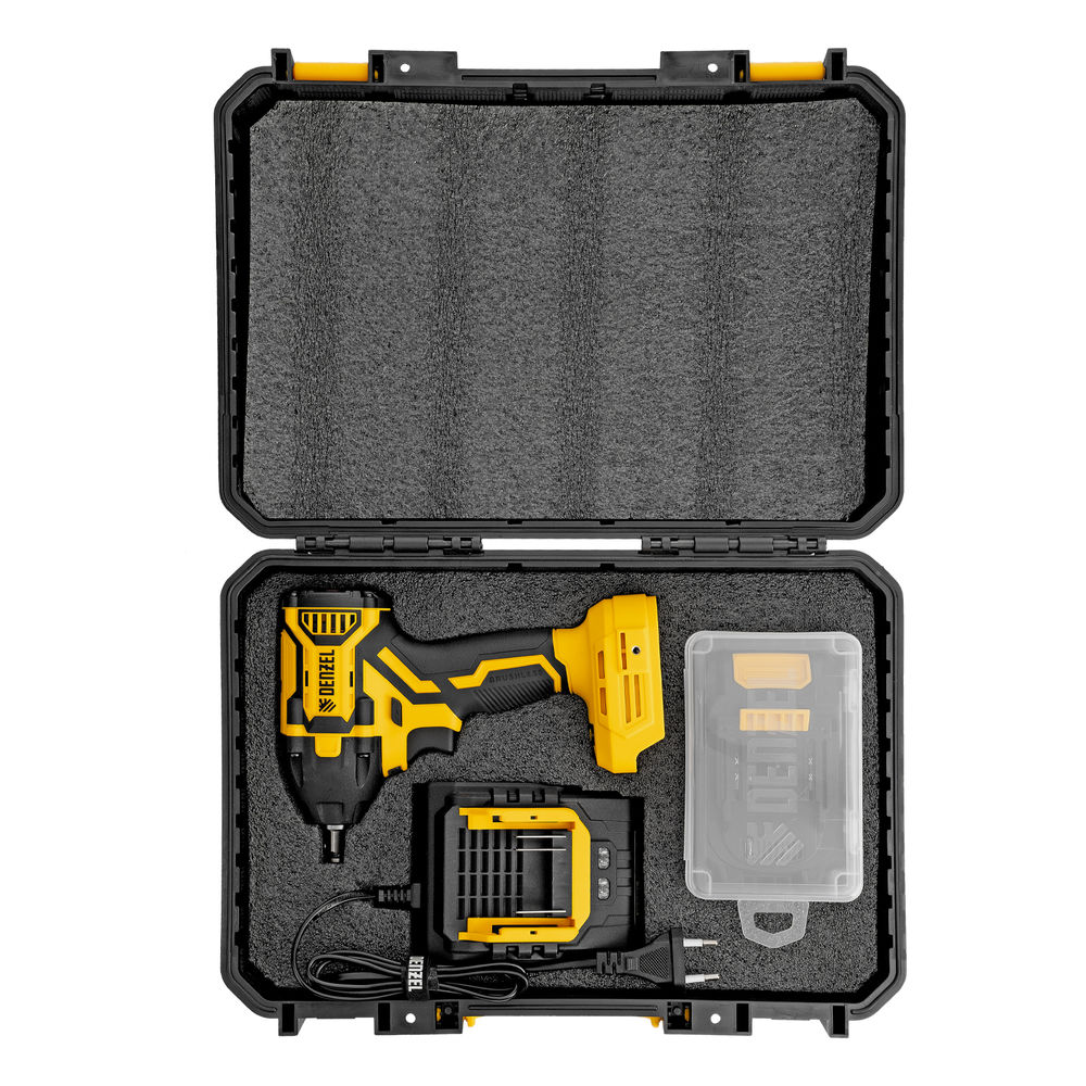 Гайковерт ударный аккумуляторный бесщет. CIWH-BL-20-350, Li-Ion, 20 В// Denzel (26520)