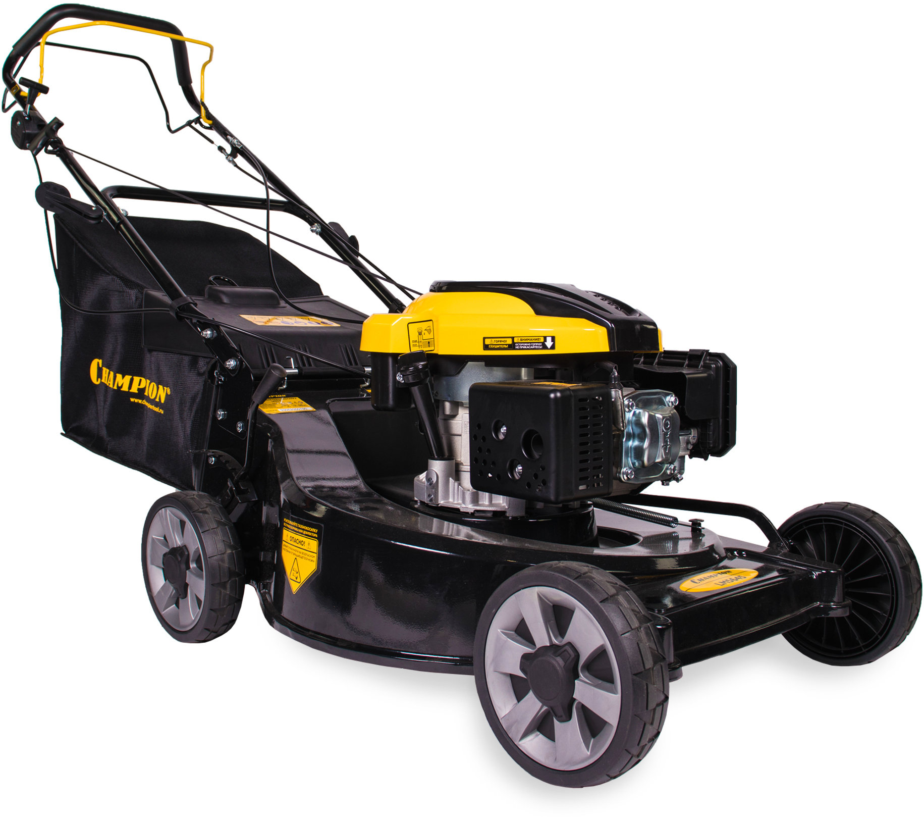 Газонокосилка CHAMPION LM5645 (PRO 4,4кВт привод 560мм 75л 25-80мм 1рычаг/8, 38,2кг3в1) (LM5645)