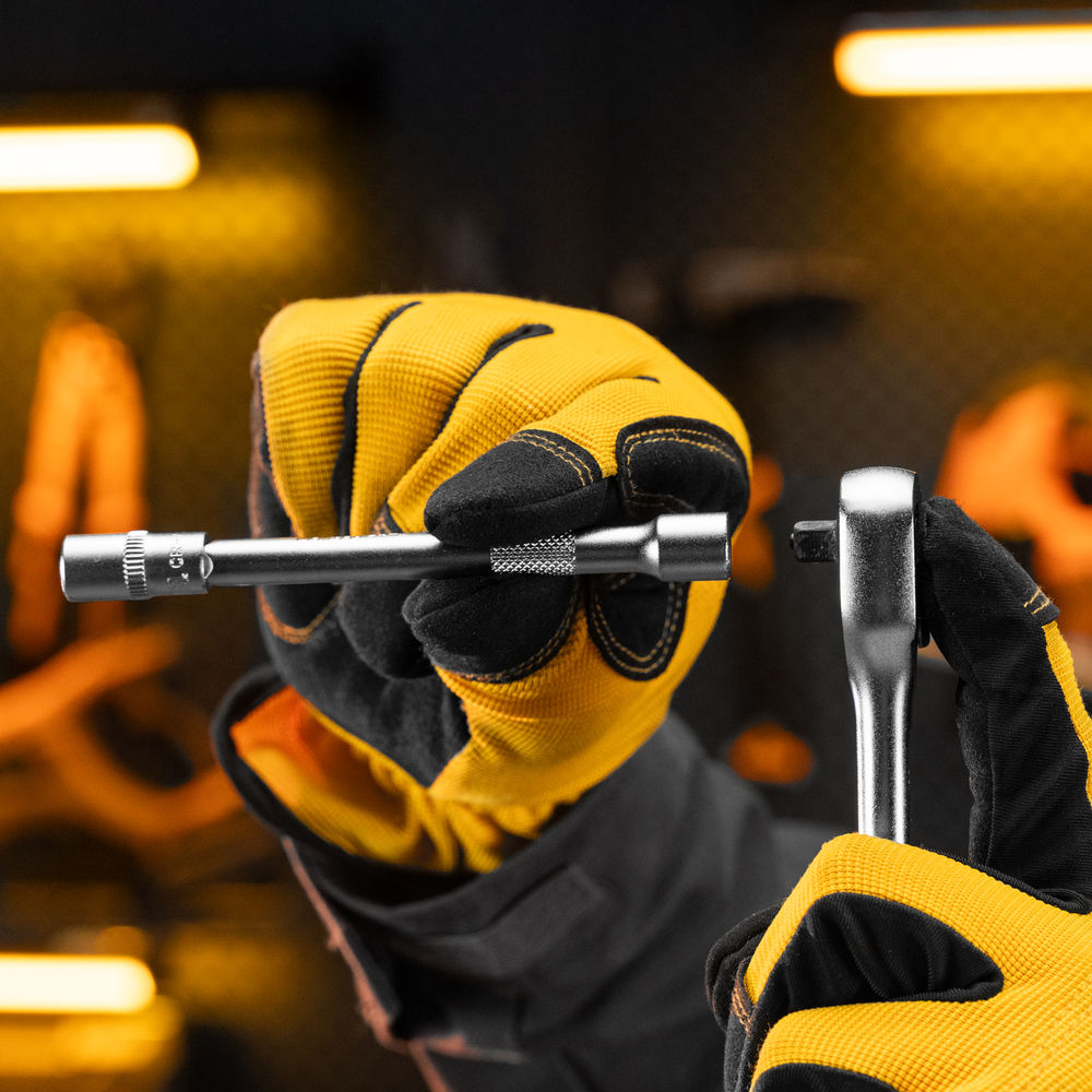 Ключ-трещотка 1/4, 90 зубьев, с быстрым сбросом, CrV Denzel