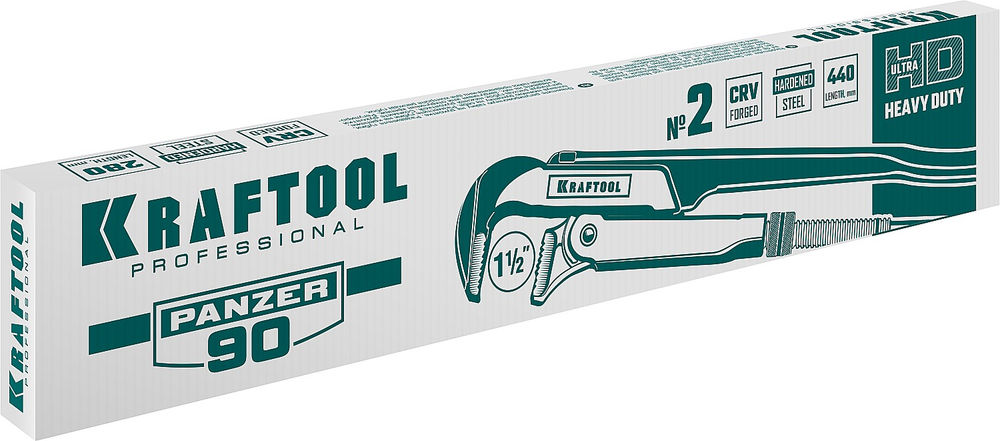Трубный ключ с прямыми губками PANZER-90, №2, 1.5, 440 мм KRAFTOOL 2734-15_z02
