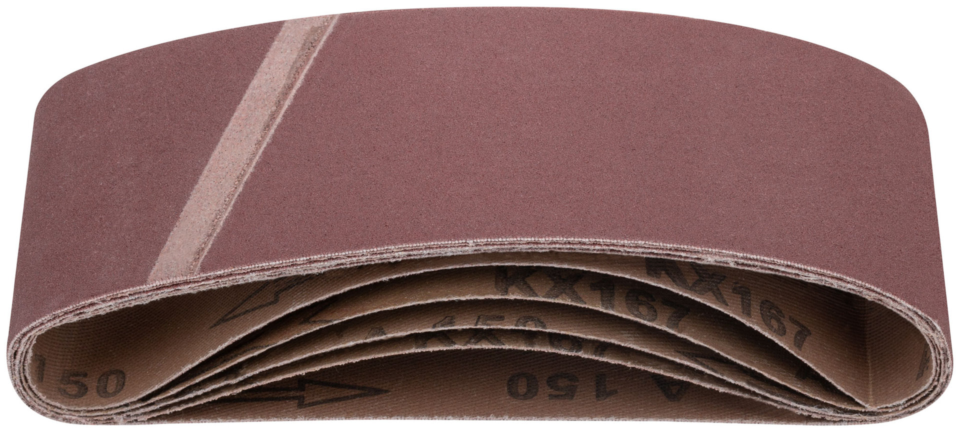 Ленты шлифовальные бесконечные, водостойкие, на тканевой основе, 5 шт., 75х457 мм Р 150 (39687)