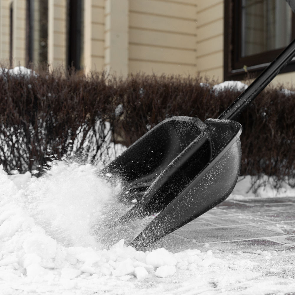 Лопата для уборки снега пластиковая Profi, 550 х 415 х 1405 мм, алюминиевый черенок, Palisad (61607)