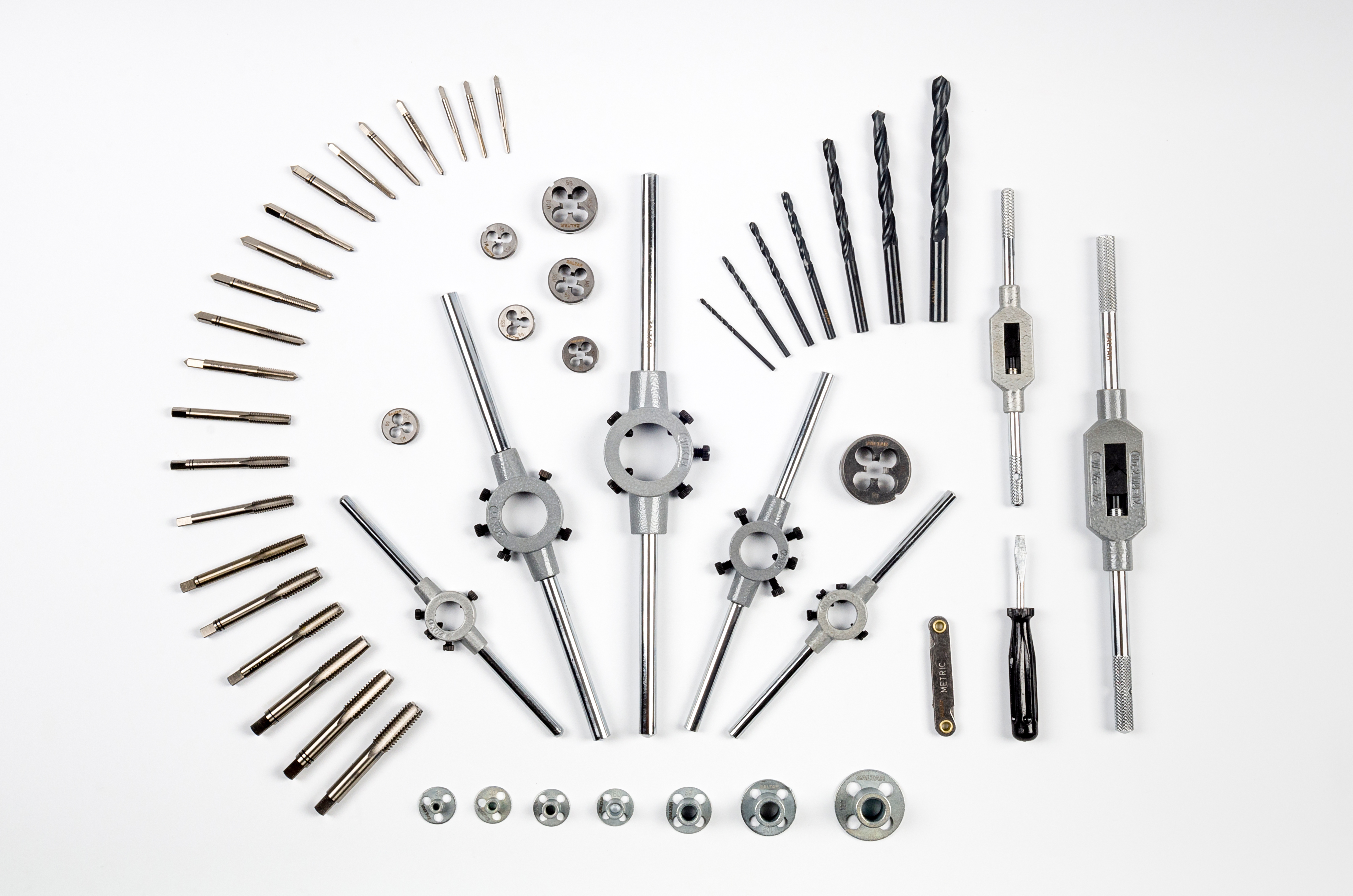 Набор резьбонарезного инструмента 15SF HSS, 51 пр., M3-M4-M5-M6-M8-M10-M12 (ZA-10721)