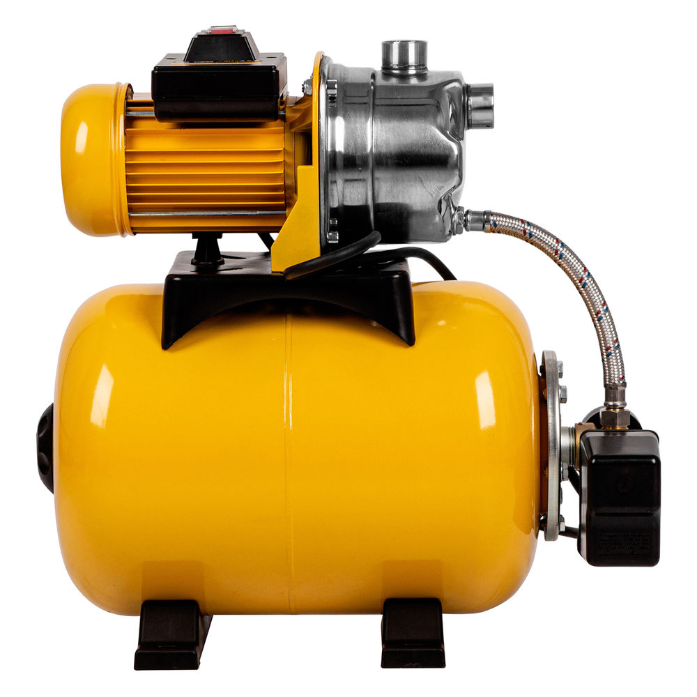 Насосная станция PS1000Х, 1000 Вт, 3500 л/ч, ресивер 24 л, подъем 44 м, нержавейка Denzel (97211)