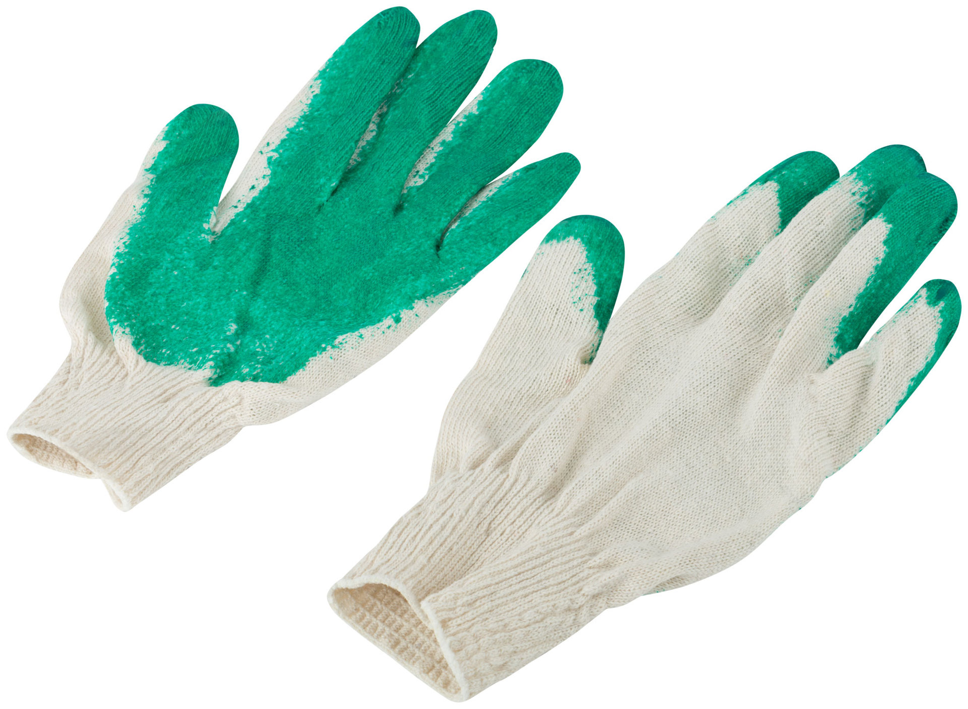 Перчатки вязаные х/б с резиновой заливкой наладонника (12470)