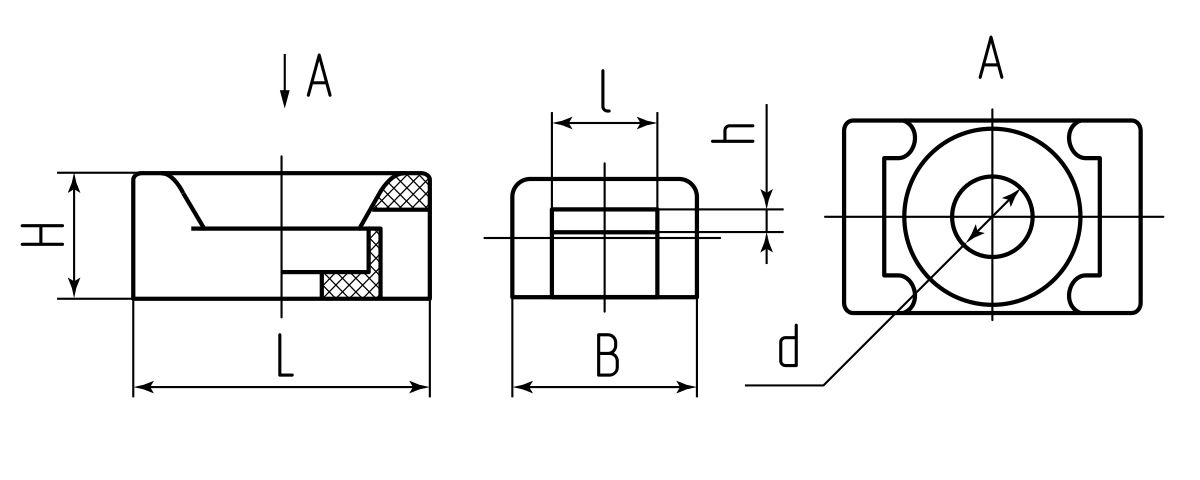 Площадка монтажная ПМО 22х16 (черн) (100шт) (Fortisflex) (63096)
