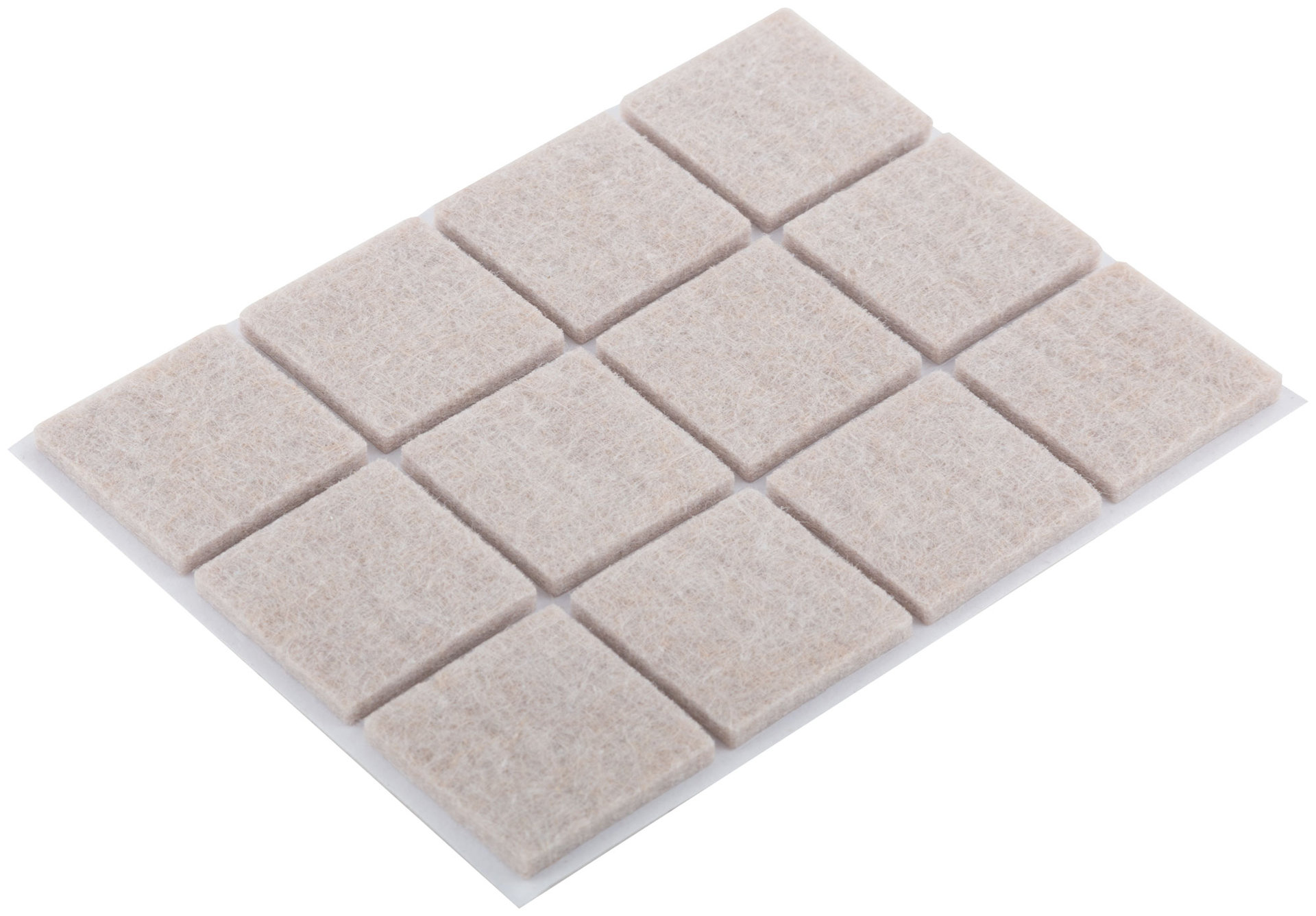 Подкладки для мебели самоклеющиеся квадратные 25 х 25 мм, 12 шт., войлок (67531)
