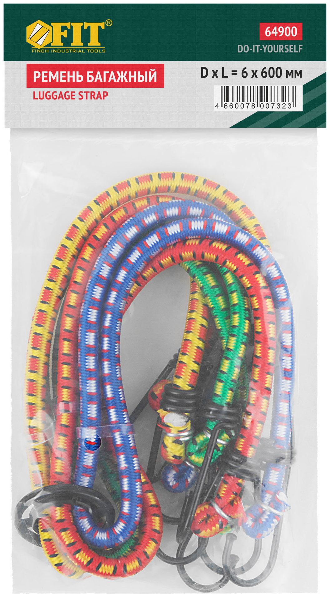 Ремни багажные Паук, 4 шт., 6х 600 мм (64900)