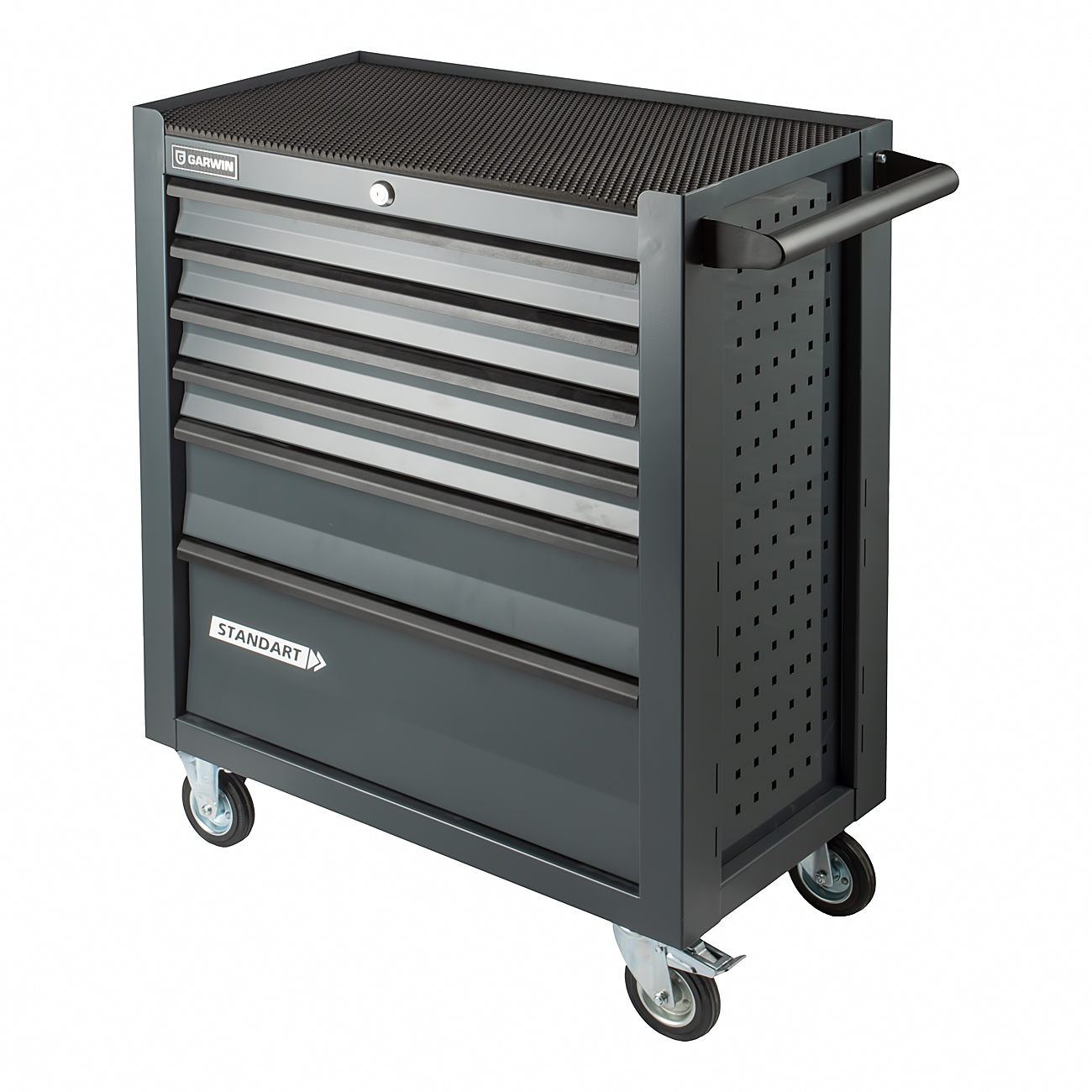 Тележка инструментальная 6 полочная Standart серая RUNTEC RTSTD-6G