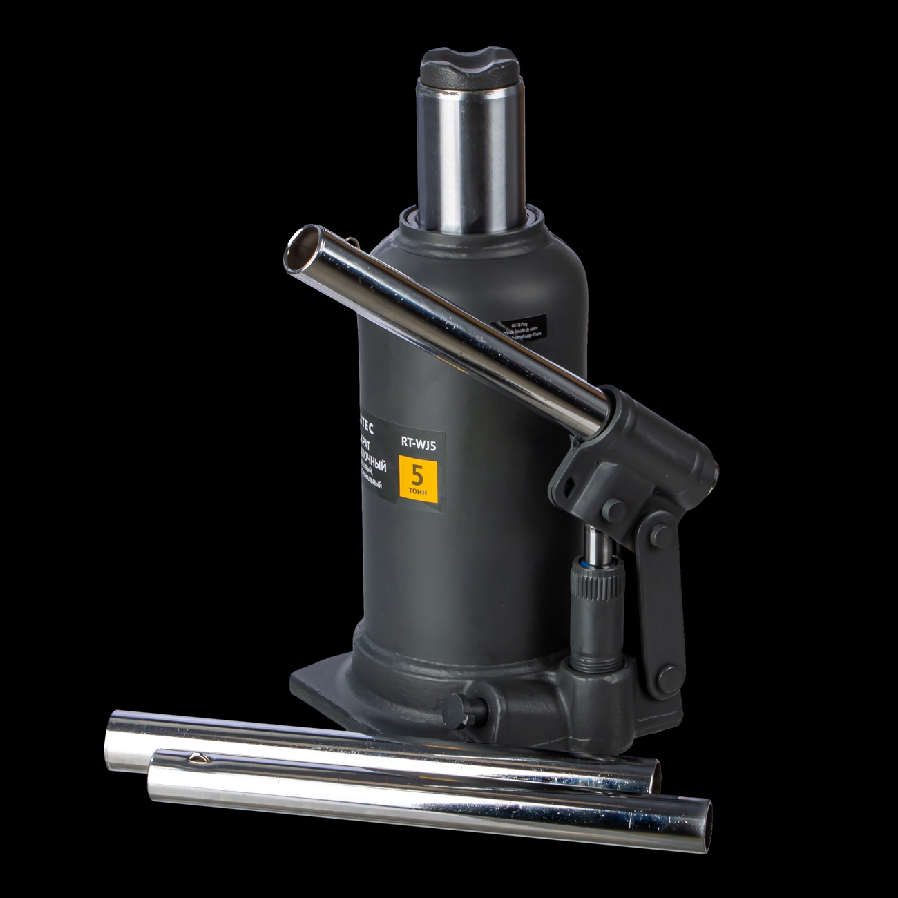 Домкрат бутылочный двухштоковый профессиональный 5 т, 230-500 мм RUNTEC RT-WJ5