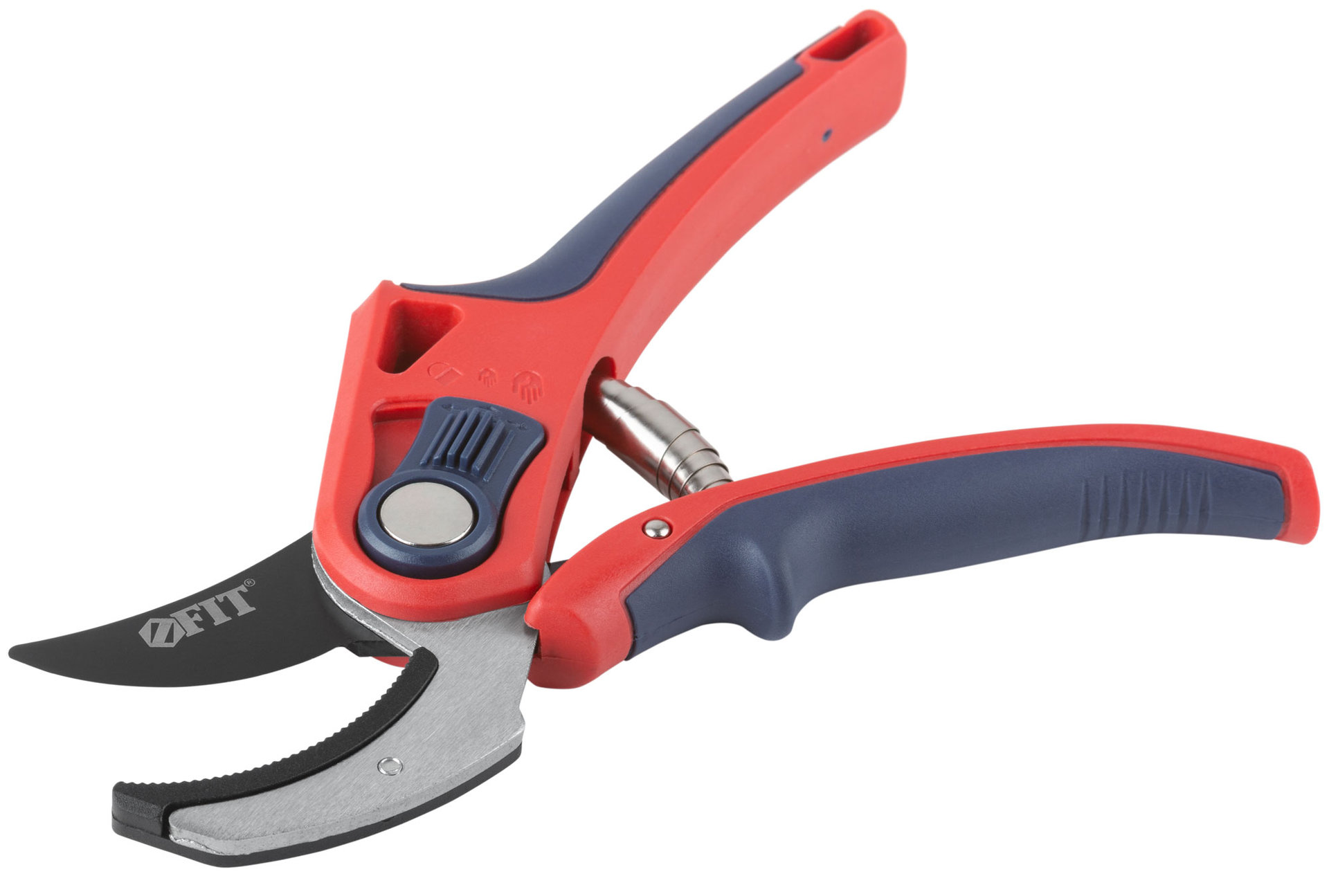 Секатор, режущие кромки встык с наковальней, регулир. раскрытия, ленточная пружина, прорезин. ручки 210 мм (77091)