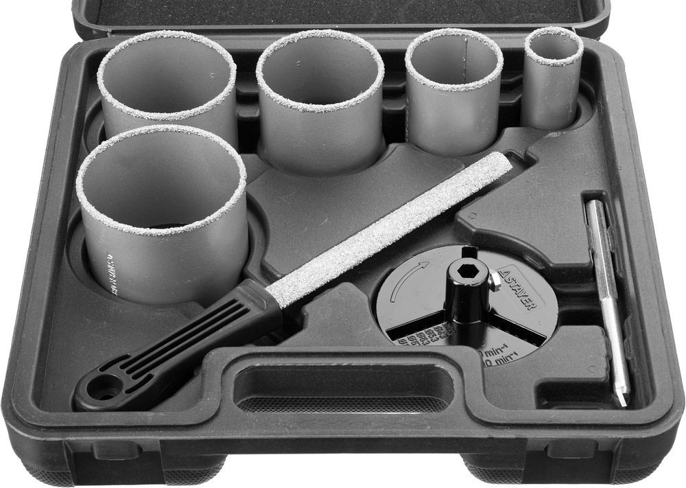 Набор кольцевых коронок 8 шт, 33, 53, 67, 73, 83 мм, карбид вольфрама STAYER Professional 33345-H8