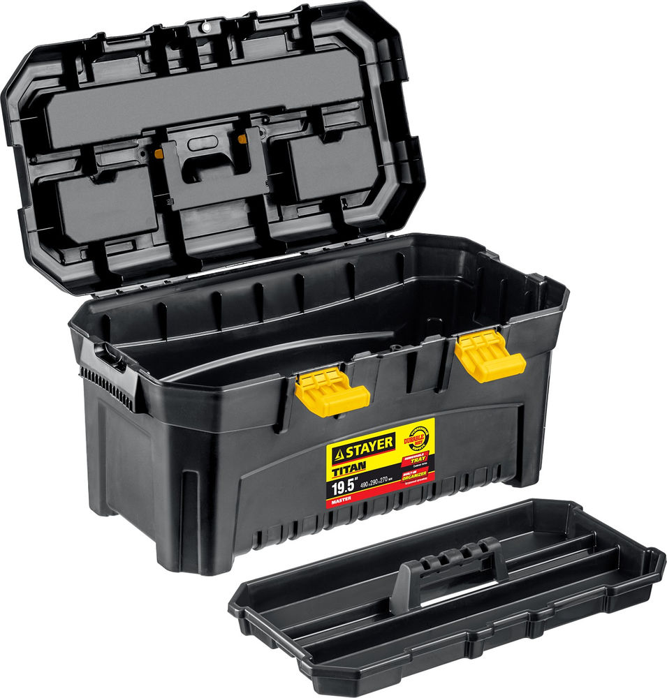 Ящик пластиковый для инструментов 490 x 290 x 270 мм, (19) TITAN-19 STAYER 38016-19