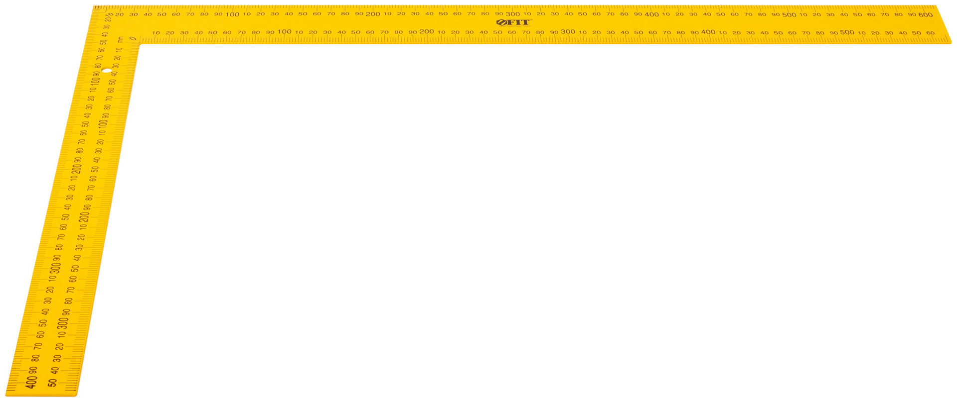 Угольник столярный цельнометаллический желтый, крашеная шкала 400 x 600 мм (19626)
