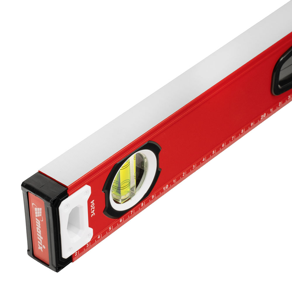 Уровень алюминиевый, фрезерованный, 3 глазка, рукоятки, 1200 мм Matrix (34204)