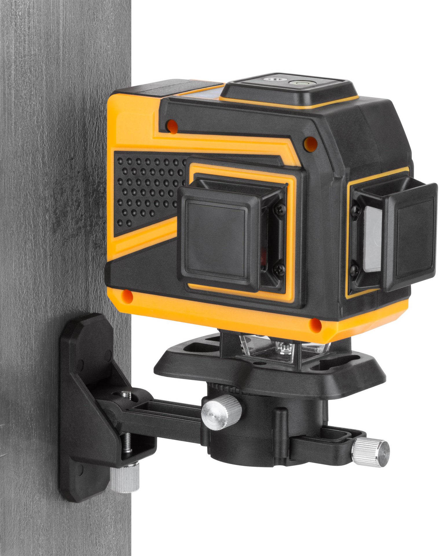 Уровень лазерный самоуспокаивающийся, зеленые лучи, 3 плоскости 360 гр., диапазон 20 м, Li-Ion аккум., 2 уровня яркости, без треноги, платформа для по (18668)