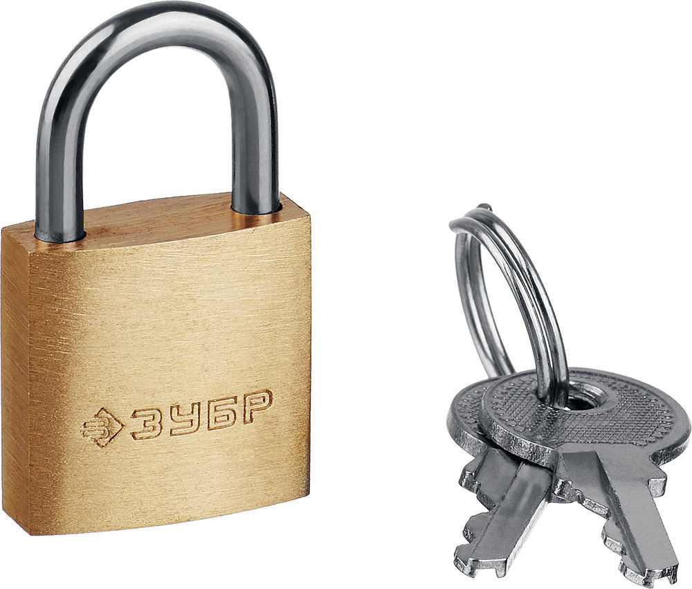 Замок навесной мини 20 мм, латунный корпус ЗУБР Профессионал 37130-20_z01