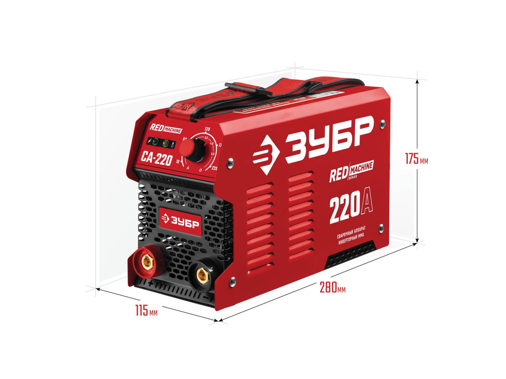 Сварочный аппарат инверторный ММА, 220 А, RED MACHINE, макс. электрод O 5.0 мм ЗУБР СА-220