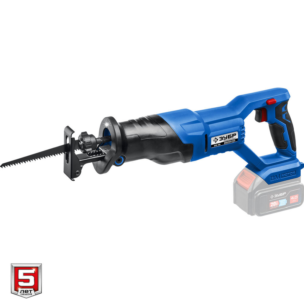 Бесщеточная пила сабельная 20 В 180 мм без АКБ Профессионал ЗУБР Т7 SPB-180