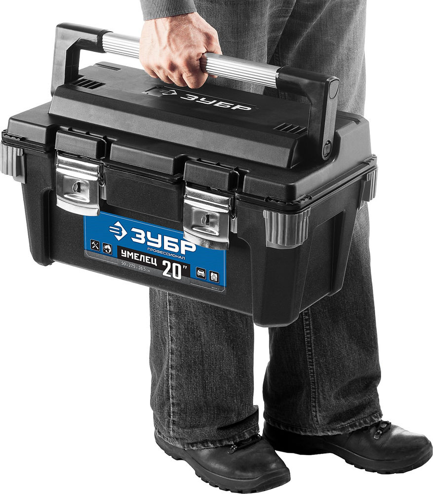 Пластиковый ящик для инструментов 500 x 275 x 265 мм 20 Профессионал ЗУБР УМЕЛЕЦ-20 38141-20